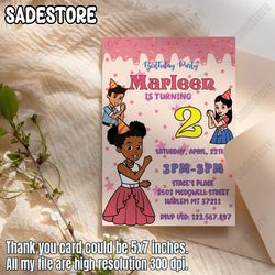 editable gracie's corner invitation with photo girl birthday birthday invite template digital template instant download