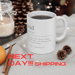 dad meaning ceramic mug 11oz, 15oz, gift mug for dad, mug gift for husband, mug