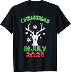 christmas in july 2023 reindeer merry santa summer snow t-shirt, sweatshirt, hoodie - 16502