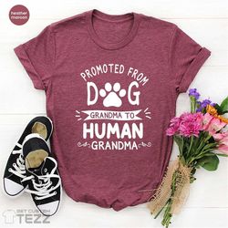 promoted from dog grandma to human grandma shirt, grandma shirt, pregnancy announcement shirt, baby announcement shirt,