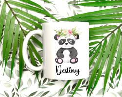 custom panda mug, panda gifts, cute panda coffee mug, panda bear gift, panda lover gi