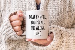 Lung Cancer Mug, Cancer Survivor Mug, Chemotherapy CoFxxk Cancer, SCLC NSCLC