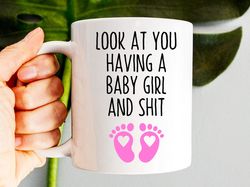 newborn girl gift, baby girl gift, new born gifts for girls, its a girl mug, baby sho