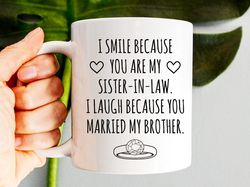 sister in law gift, sister in law mug, gifts for sister in law, wedding in law gift,