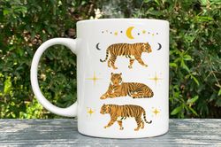 vintage tiger mug, aesthetic tiger mug, oriental tigers, chinese tiger coffee mug coz