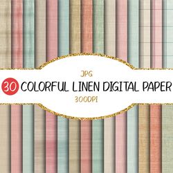 seamless thin linen texture digital paper | burlap, background, scrapbook, wall art, pink, mint, beige, brown, neutral