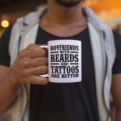 boyfriends with beards and tattoos coffee mug micr