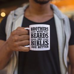 brothers with beards and bibles coffee mug microwa