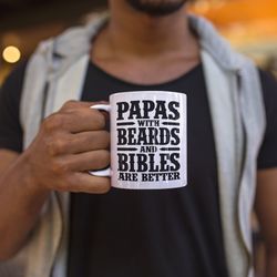 papas with beards and bibles coffee mug microwave