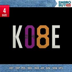 ko8e kobe/ typo embroidery design/ typography design/ embroidery pattern/ design pes dst vp3  format