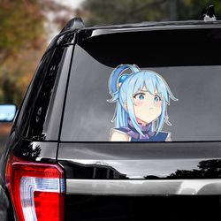 konosuba sticker, konosuba decal for car, anime sticker, aqua sticker for car, manga decal for car, anime decal