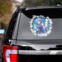 konosuba sticker, konosuba decal for car, anime decal, anime sticker, manga decal for car, aqua sticker for car