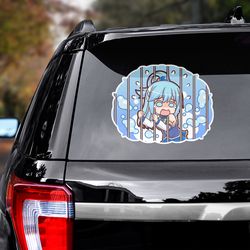 anime decal, konosuba sticker, konosuba decal for car, anime sticker, manga decal for car, aqua sticker for car
