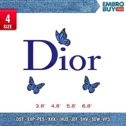 dior butterfly 3 / dior embroidery design / logo design / embroidery pattern / design pes dst vp3  format