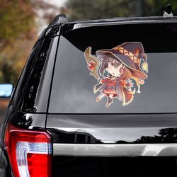 konosuba sticker, konosuba decal for car, anime sticker, megumin sticker for car, manga decal for car, anime decal