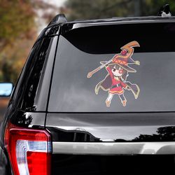 konosuba sticker, konosuba decal for car, anime decal, megumin sticker for car, manga decal for car, anime sticker