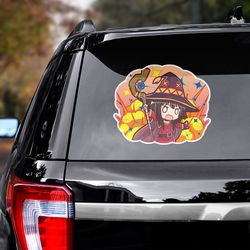 konosuba decal for car, anime decal, anime sticker, megumin sticker for car, manga decal for car, konosuba sticker