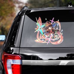 konosuba decal for car, konosuba sticker, anime decal, megumin sticker for car, manga decal for car, anime sticker