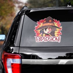 anime decal, konosuba sticker, konosuba decal for car, anime sticker, megumin sticker for car, manga decal for car