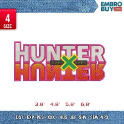 hunter x hunter  / anime embroidery design / logo design / embroidery pattern / design pes dst vp3  format