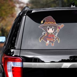 anime decal, konosuba sticker, anime sticker, megumin sticker for car, manga decal for car, konosuba decal for car