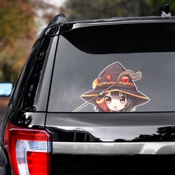 anime sticker, konosuba sticker, konosuba decal for car, anime decal, megumin sticker for car, manga decal for car