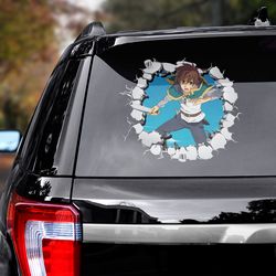 konosuba sticker, konosuba decal for car, anime decal, anime sticker, satou kazuma sticker for car, manga decal for car