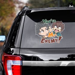 konosuba decal for car, konosuba sticker, anime sticker, satou kazuma sticker for car, manga decal for car, anime decal