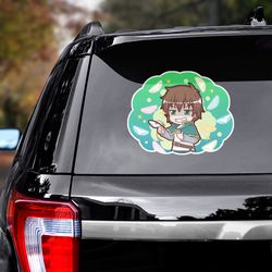 konosuba decal for car, konosuba sticker, anime decal, satou kazuma sticker for car, manga decal for car, anime sticker