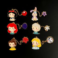 Disney Princess Lapel Pins Little Mermaid Snow White Enamel Pins for Backpack Cartoon Badges Women Brooches Jewelry