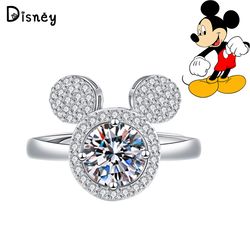 disney mickey mouse rings luxury charm jewelry silver color rhinestone rings party fashion accessories