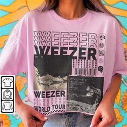 weezer music shirt,y2k 90s merch vintage weezer world tour 2023 tickets album pinkerton graphic tee gift for fan l1505m