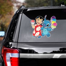 lilo and stitch sticker, lilo and stitch decal for car, movie decal, movie sticker, movie sticker for car, disney crocs