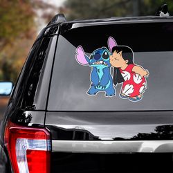 lilo and stitch sticker, lilo and stitch decal for car, movie decal, movie sticker for car, disney crocs, movie sticker