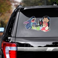 lilo and stitch sticker, lilo and stitch decal for car, movie decal, movie sticker, disney crocs, movie sticker for car