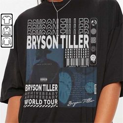 bryson tiller music shirt,90s y2k merch vintage bryson tiller back and i'm better tour 2023 tickets album anniversary pn
