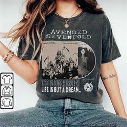 avenged sevenfold music shirt, sweatshirt y2k 90s merch vintage album life is but a dream american tour 2023 tickets tee