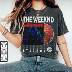 the weeknd music shirt, sweatshirt y2k 90s merch vintage album starboy global stadium tour 2023 tickets tee v1 l2605m