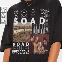 system of a down music shirt, sweatshirt y2k merch vintage soad world tour 2023 album toxicity graphic tee 90s hoodie l2