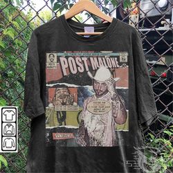 post malone comic shirt, 90s vintage merch book art into the spider verse album world tour tickey 2023 graphic tee gift