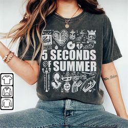 5 seconds of summer doodle art shirt, merch vintage 5sos5 album lyric sweatshirt hoodie, 5sos tattoos tour 2023 v4 l706
