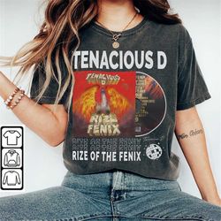 tenacious d music shirt, sweatshirt y2k 90s merch vintage album rize of the fenix the pick of destiny tickets tee l806m