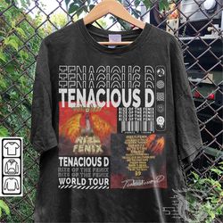 tenacious d music shirt, sweatshirt y2k 90s merch vintage album rize of the fenix the pick of destiny tickets graphic te