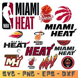 miami heat bundle svg - png - eps - dxf , miami heat basketball team svg - sport team fashion logo.