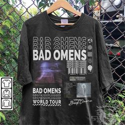 bad omens music shirt, sweatshirt y2k 90s merch vintage album gbgfm unplugged bad omens tour 2023 tickets graphic tee l8