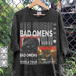 bad omens music shirt, sweatshirt y2k 90s merch vintage album bad omens tour 2023 tickets graphic tee l806