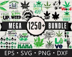 cannabis 1250 files  marijuana cricut design vector bundle / weed smokings clipart silhouette svg png t-shirt .