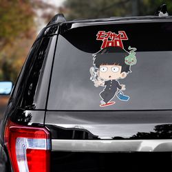 mob psycho 100 decal for car, mob psycho 100 sticker, anime decal, anime sticker for car, anime sticker