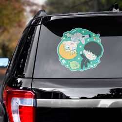 anime decal, mob psycho 100 sticker, mob psycho 100 decal for car, anime sticker, anime sticker for car