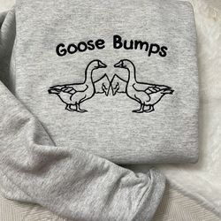 embroidered goose bumps sweatshirt, you give me goose bumps embroidered crewneck sweatshirt